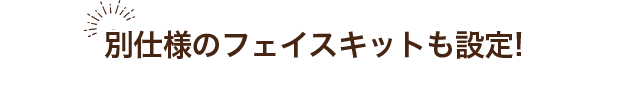 別仕様のフェイスキットも設定!