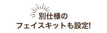 別仕様のフェイスキットも設定!
